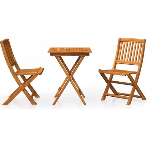 Maison Exclusive - Comedor de jardín plegable 3 piezas madera mac (1/5)