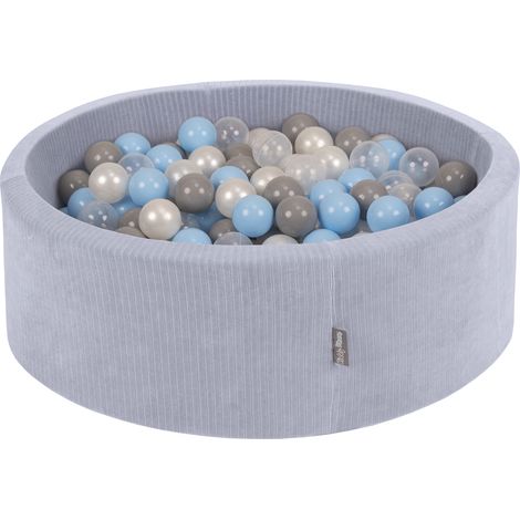 Piscina redonda seca de espuma KiddyMoon con pelotas de 7 cm para juego sensorial y terapia de integración sensorial, cubierta con cremallera, diámetro 90 cm, altura 30 cm. (1/3)