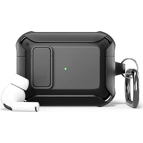 noir ,coque Pour Airpods Pro Avec Bouton De Verrouillage Automatique, Etui De Protection Integrale En Tpu, Rsistant Aux Rayures Avec Porte-cles, B (1/5)