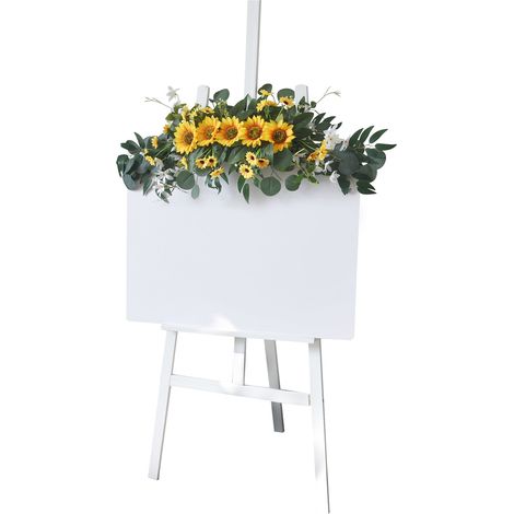 Gelber künstlicher Blumengirlande, Zeremonienschild, Hochzeitsbogen, Blumen für Haustür, Partywand, Heimdekoration (1/3)