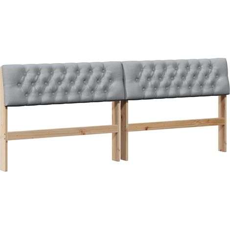 Tête de lit,Décoration murale capitonnée Gris clair 200 cm Pin massif CFW550831 (1/5)