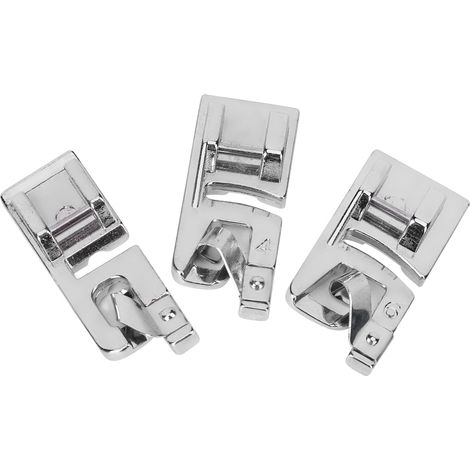 3-teiliges Nähfußset für Nähmaschinen, schmaler Rollsaum, 4 mm, 6 mm, 3 mm Breite, Edelstahl, silberfarben, einfach zu bedienen, tragbar mit Nähmaschinen.