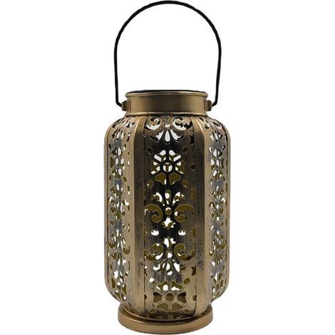 1 pièces LED Lampes solaires Lanterne Creuse métallique Suspendue lumière extérieure Jardin pelouse Lampes Yard Art (1/5)