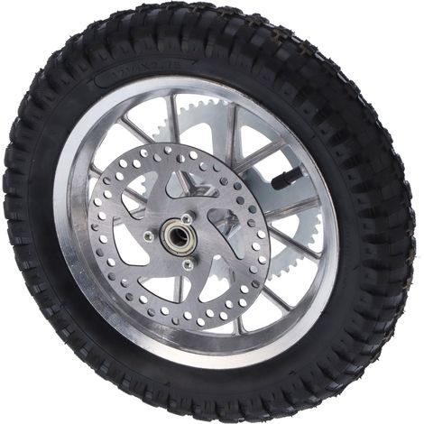Roue arrière de mini-vélo 12,5 x 2,75 pouces, antidérapante, en caoutchouc et alliage d'acier, pour moto tout-terrain 2 temps 47 cc et 49 cc (argent) (1/5)