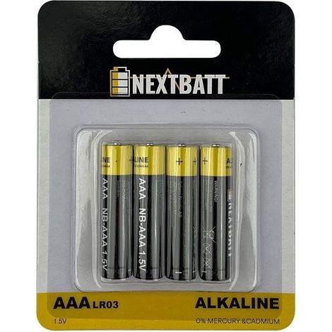 NextBatt Batteria AAALR03 15 V alcalina pacco da 4