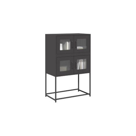 Buffet haut noir 68x39x107 acier (1/5)