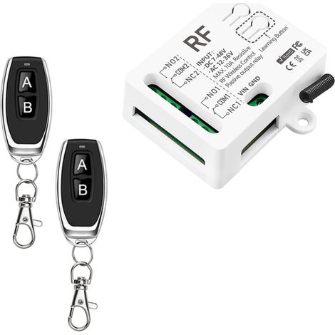 2 Canaux DC 7V 12V 24V 36V 48V AC12V 24V 36V 10A Relais Récepteur Avec 2 Emetteur (1/5)