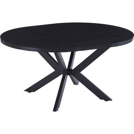 Home Deluxe – Esstisch-Set AVENTURA mit 6 Stühlen ARIA Beige – Farbe: Dark Oak, Maße: 120–160x76x12 cm, inkl. Sternfuß & Polsterstühlen I Essgruppe Esszimmermöbel Ausziehtisch Esszimmerstuhl Set Tisc
