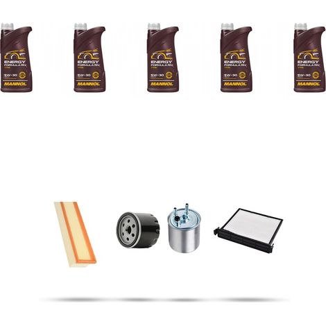 Kit tagliando 4 FILTRI e 5L OLIO compatibile con Renault Twingo II 1.5 dci 48kw Dal 2007 (1/5)
