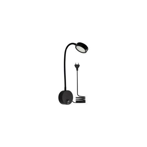 3W 6000K (Noir Blanc froid) EU plug Lampe de lecture flexible lampe de chevet LED avec interrupteur ON/OFF et prise filaire, lampe murale à col de cygne pour chambre bureau hôtel (1/5)