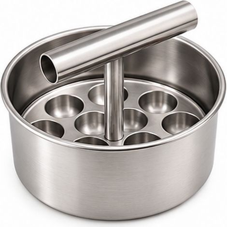 Molde grande de acero inoxidable para albóndigas - Prensa manual para albóndigas de 12 orificios (1/5)
