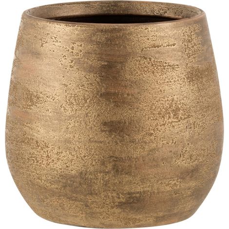 Cache-Pot Déco "Irrégulier Rugueux" 23cm Or