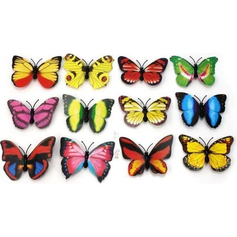 12 Pcs Mignon Charme Papillon Conception 3D Réfrigérateur Aimants Art Home Room Réfrigérateur Mur Décor Artisanat DIY@ht (1/3)