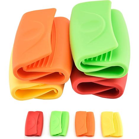 MINKUROW 4 Paar hitzebeständige Topflappen aus Silikon, Grip Mini-Silikon-Topfhalter Mini verschleißfester hitzebeständiger Silikon-Topfhalter für die Küche zu Hause (1/5)