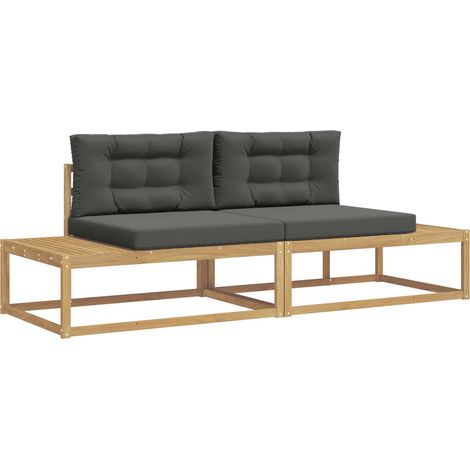 Set di divani da esterno Bianco 230,5 x 83 x 73 cm Poliestere vidaXL