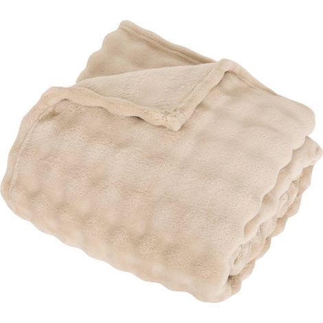 Coperta zephy 125x150 cm effetto pelliccia sintetica beige - Atmosphera créateur d'intérieur (1/3)