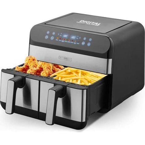 Kitchen Cook Airflow 9 Friggitrice Senza Olio Inox Nera 9L