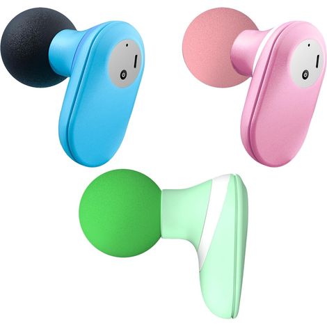Mini sgabello da massaggio a 3 posizioni - Massaggiatore Percussie Spier a 6 rulli, vibrazione ad alta intensità, porta USB (Blu/Verde/Rosa)