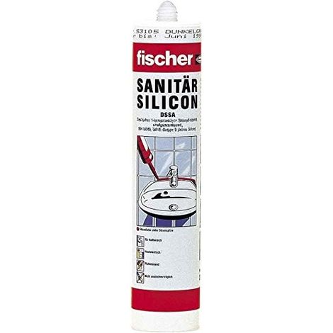 Fischer 1x Silicone Sanitaire DSSA 310 ml gris foncé - 53105