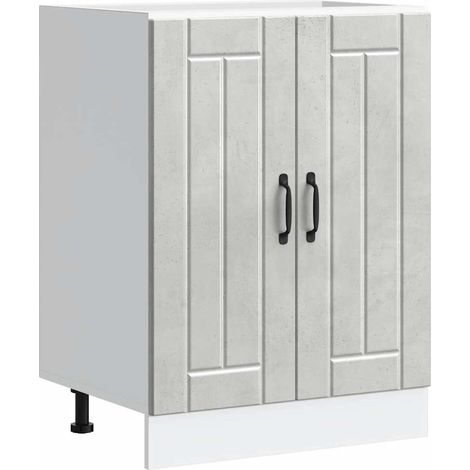 Mueble bajo fregadero Lucca madera contrachapada gris hormigón vidaXL (1/5)