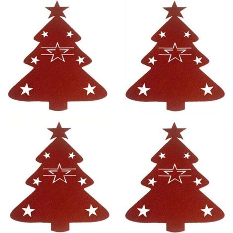 12-teiliges Besteckset in Weihnachtsbaumform, Bestecktasche, Geschirrdekoration, Weihnachten