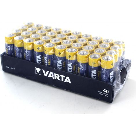 Pila LR06 AA VARTA Alcalina INDUSTRIAL (caja 40 Pilas) 4006
