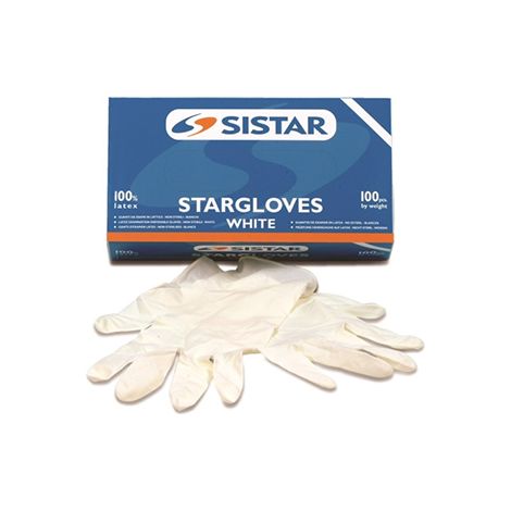 SISTAR 551.2960.XL STARGLOVES BLANC GANTS LATEX TAILLE XL