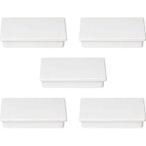 Passacavi da tavolo Plasquare 1, Plastica, Bianco, 5 pezzi 3920015 EMUCA (1/5)