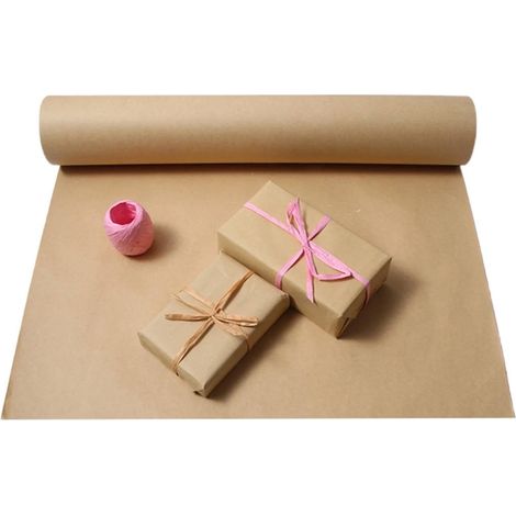 Papier d'emballage - Rouleau 43 cm x 1016 cm - Papier kraft recyclé 75 g/m² - Pour emballage cadeau, art mural, couverture de table ou sol - 1 unité (1/5)