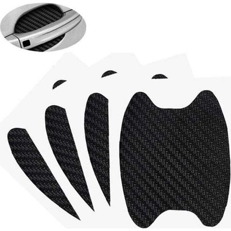 Car Door Protector 4 Pieces Anti-Scratch Carbon Fiber Non-Marking Handle Black (1/4)
