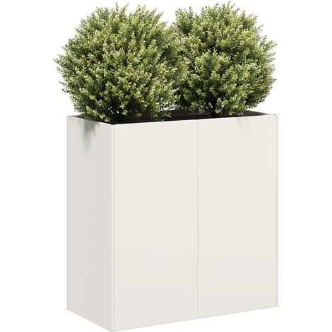 Pflanzkübel Weiß 80x40x80 cm Kaltgewalzter Stahl