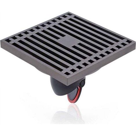Square Floor Drain, Straight Shower Drain, Anti-Odor Brass with Removable Grate and Hair Filter, K7005QH (1/5)