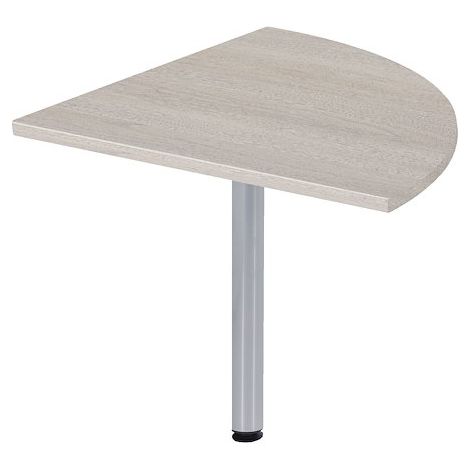Angle de liaison 90° plateau chêne gris pied tube aluminium Essens - Maxiburo