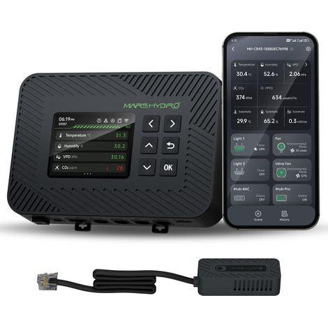 Mars Hydro – Système de contrôle environnemental intelligent iController 2.0 – Automatisation température/humidité – Compatible avec capteurs PPFD et CO2 – Application iControl