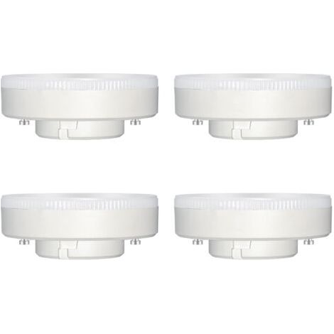 NALOOKAMIC Ampoule GX53 LED 9W, Blanc Froid 6000K, 180°, Équivalent Lampe GX53 CFL & Halogène, 800LM, Non-dimmable, Spot LED Encastrable pour Meuble Cuisine/Plafond/Armoire, lot de 4 [Classe énergétiq (1/5)