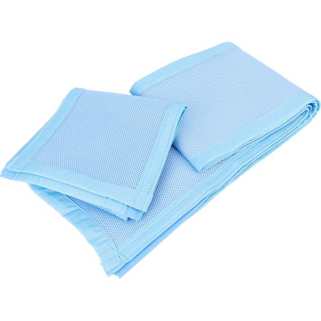 Protection de lit bébé en maille respirante, tour de lit en filet, accessoire de sécurité pour bébé, bleu (1/5)