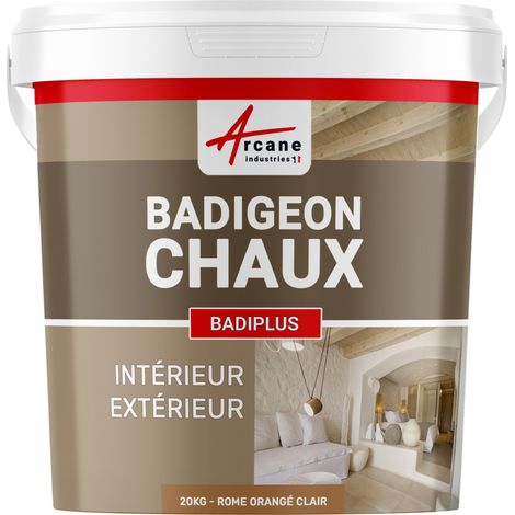 Badigeon à la chaux, décoration intérieure, extérieur, maison : Badiplus - 20 kg (jusqu'à 100 m²) Rome - Terracotta - ARCANE INDUSTRIES