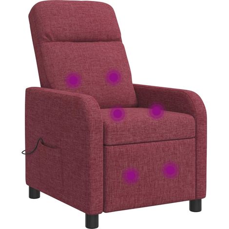 Silla de masajes reclinable Rojo vino Tela vidaXL (1/5)