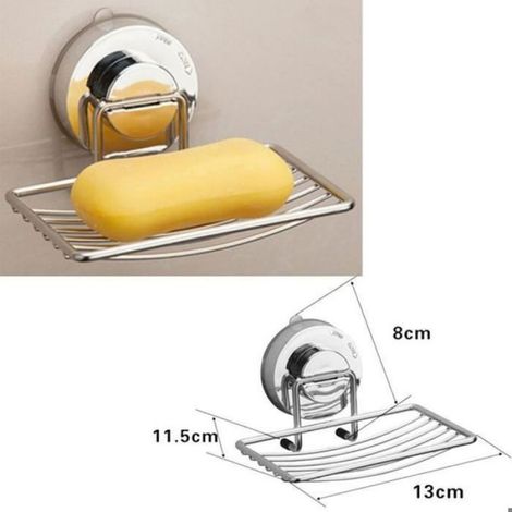 Porte-savon ventouse mural en acier inoxydable Porte-savon Douche salle de bains (1/3)