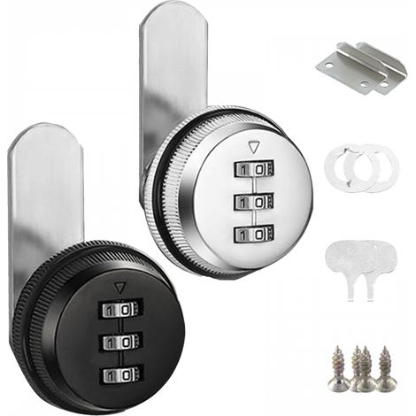 Serrure Boite Aux Lettres a CodeVerrou Placard Serrures de Boîte 25mmVerrou PorteSerrure MeubleSerrure à Combinaison 3 Chiffres 2pcs 25mm (1/5)