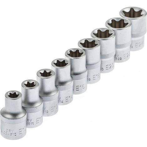Asta 954009-2 - Juego de llaves de vaso Torx (1/2", 9 piezas)