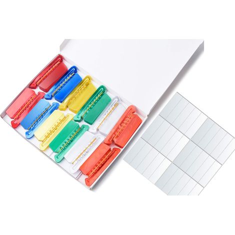 Onglets pour dossiers suspendus, lot de 120, transparents, en plastique, de 5 cm (2 pouces), pour une identification rapide (colorés, 120 pièces). (1/5)