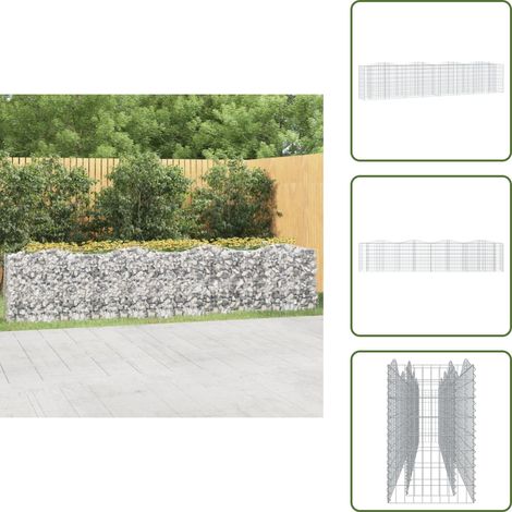Lit surélevé à gabions arqué 400x50x100 cm Fer galvanisé - Jardiniere En Gabion - Bordure Jardin - Bac Acier - Pot Fleuri Extérieur - Décoration Jardin (1/5)