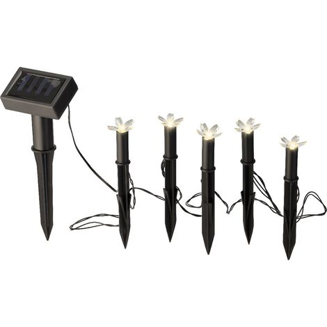 Lumineo Solar Stabbeleuchtung Blume warmweiß 17 cm x 3,5 cm schwarz - Kunststoff (1/3)