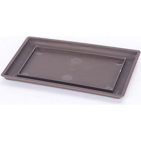 Maceta rectangular para suculentas con platillo – Diseño sencillo y robusto, orificio de drenaje, material plástico reciclado duradero, ideal para el hogar, el jardín y el balcón – 1 maceta + 1 platil (1/5)