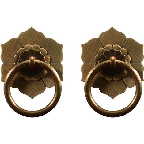 CCYKXA 2 Stück antike Messinggriffe für Küchenschränke, Schrankschubladen, Vintage-Möbelbeschläge, Retro-Stil, Zugringe (Antike Bronze)