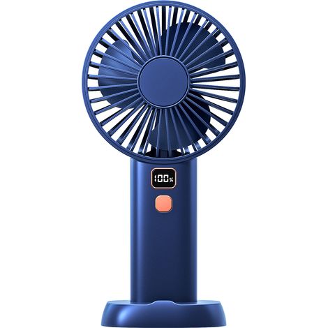 Ventilateur portable avec affichage numérique, batterie rechargeable 3600 mAh, 4 vitesses, connexion USB, idéal pour le bureau, le camping et les voyages.