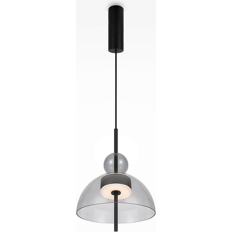 Suspension LED moderne - verre fumé silhouette ronde NORA (1/4)