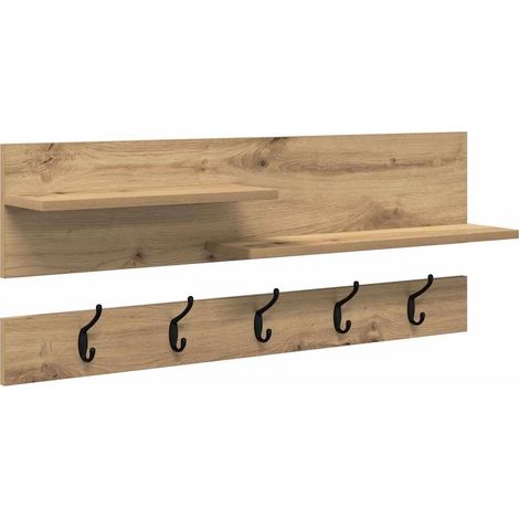 Porte-manteau mural Chêne artisanal 90 x 15 x 36 cm