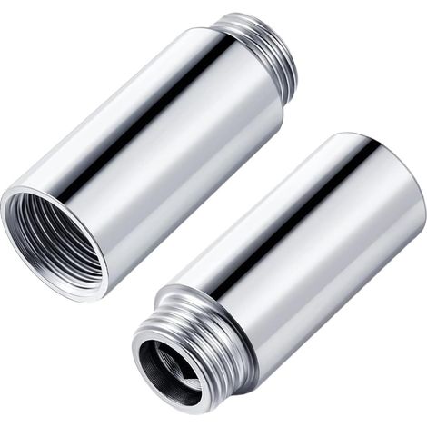 2 rallonges en acier inoxydable pour pommeau de douche fixe, tubes prolongateurs de bras de douche